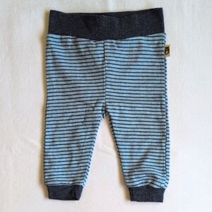 rabbit + bear organic cotton blue striped joggers pants 3-6 months baby boy